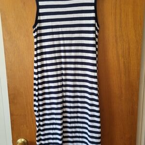 Time and Tru Navy and White Striped Dress